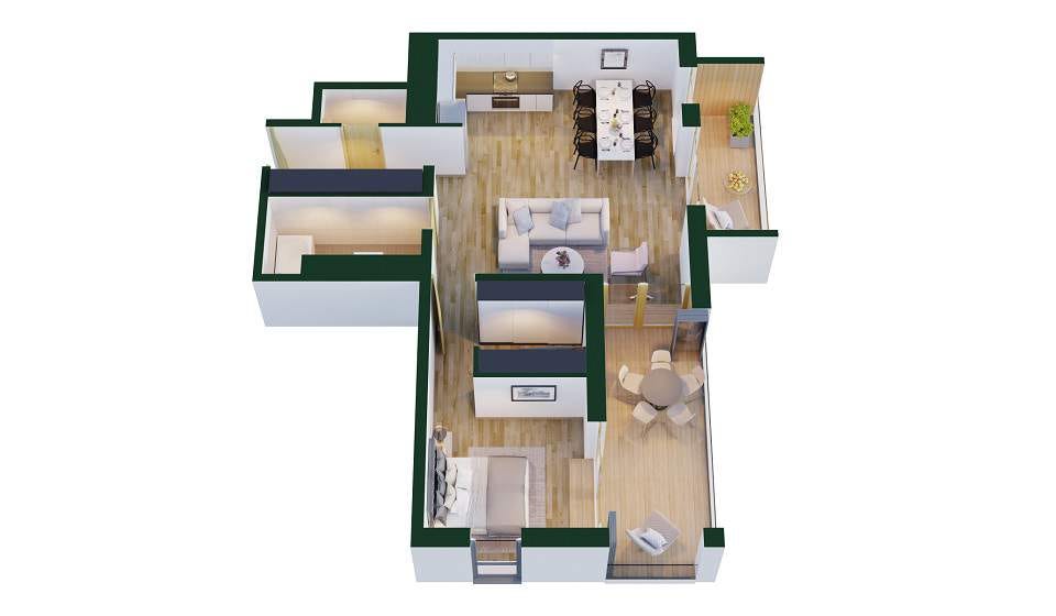 Tallinn | Kolde Rannamaja | Kolde pst 72 | Kolde pst 72-46, 53 | Korteri 3D vaade
